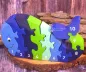 Preview: Blaues Puzzle als Wal in 3 D mit Zahlen