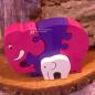 Preview: Rosa Elefant mit Baby aus Holz