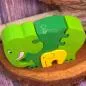 Preview: Holz Puzzle Elefant mit Baby gün