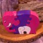 Preview: Holz Elefant mit Baby rosa