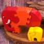 Preview: Roter Elefant mit Baby aus Holz Preview: Roter Elefant mit Baby aus Holz