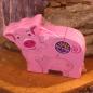 Preview: Rosa Schwein mit Baby aus Holz