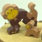 Preview: Holzpuzzle 3 D als Affe mit Baby rosa