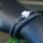 Preview: Armband-Strass-Kugel-handgefertigt - Armband Kautschuk schwarz weiss1