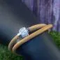 Preview: Armband-Strass-Kugel-handgefertigt - Armband leder braun crystal