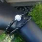 Preview: Armband-Strass-Kugel-handgefertigt - Armband leder gedreht schwarz cristal