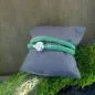 Preview: Armband-Strass-Kugel-handgefertigt - Armband leder gruen strass2