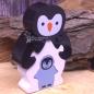 Preview: Holzpuzzle 3 D als Pinguin  mit Baby orange