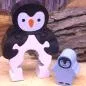 Preview: Pinguin mit Baby aus Holz