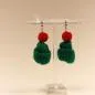 Preview: Ohrringe als Hänger Weihnachten kleine Bommelmütze gestrickt
