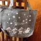 Preview: Stofftasche „Kutscher fahrt“ aus Filz - Stofftasche Weihnachten grau