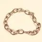 Preview: Silberfarbenes, massives Gliederarmband aus Edelstahl mit Karabinerverschluss und 1,2 cm großen Gliedern.