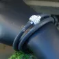 Preview: Armband-Strass-Kugel-handgefertigt - Armband Kautschuk schwarz weiss1