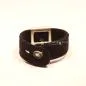 Preview: Armband schwarz mit Metall-Edelweiß Trachtenstil - armband tracht filz schwarz metall edelweiss holz knopf verstellbar