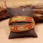 Preview: Armband Tracht Kunstleder braun Kinder Blumen - armband tracht kunstleder alpenglueck doppel braun