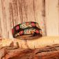 Preview: Armband Tracht Kunstleder schwarz Kinder Blumen