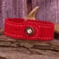 Preview: Trachten Armband Edelweiß Filz - Armband tracht rot rueckseite