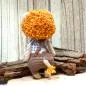 Preview: Löwe Dekofigur Stoffpuppe Spielfigur Handmade Tracht Bayern braun orange 19cm gehäkelt