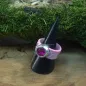 Preview: Damenring mit Stoff-Band rosa und Swarovski-Stein breit