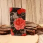 Preview: Brillenetui Stoff schwarz mit roten Blumen - brillenetui stoff handgenäht blumen schwarz rosen