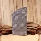 Preview: Brillenetui Stoff blau mit Vierecke und Kreisen handmade - brillenetui stoff handgenäht quatrate kreise beige blau