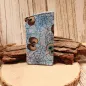 Preview: Brillenetui Stoff blau weiss mit Spinnennetz - brillenetui stoff handgenäht spinnennetz blau weiss