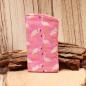 Preview: Brillenetui Stoff rosa mit weißen Flamingos