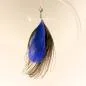 Preview: Charmsanhänger Pfauenfeder blau Karabiner - charms anhaenger feder pfau blau karabiner