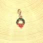 Preview: Charmsanhänger Weihnachten Kranz grün versilbert - charms anhaenger weihnachten Kranz gruen versilbert