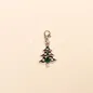 Preview: Charmsanhänger Weihnachten Christbaum grün emailliert Strass versilbert mit Karabiner, Modeschmuck handmade chic-peppig-bunt