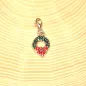 Preview: Charmsanhänger Weihnachten Kranz grün versilbert - charms anhaenger weihnachten Kranz gruen versilbert 1jpg