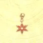 Preview: Charmsanhänger Weihnachten Schneeflocke rot versilbert - charms anhaenger weihnachten schneeflocke rot versilbert