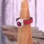 Preview: Damenring mit Leder-Band rot und Swarovski-Stein schmal