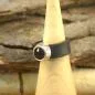 Preview: Damenring mit Kautschuk-Band schwarz und Swarovski-Stein  breit