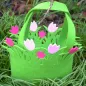 Preview: Geschenktasche aus Filz mit gelben oder rosa Tulpen - filz geschenk tasche tulpen pink rosa1