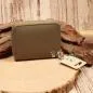Preview: Kindergeldbeutel mit Löwen-Motiv Kunstleder khaki - geldbeutel kinder loewe kunstleder khaki reissverschluss