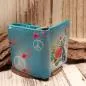 Preview: Geldbeutel klein - blau - Kunstleder Roller - Blumen - geldbeutel klein blau roller blumen faecher