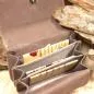 Preview: Geldbeutel mini Leder braun 1 Fach mit Druckknopf - geldbeutel mini braun leder knopfverschluss