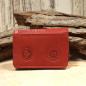 Preview: Geldbeutel mini Leder rot 1 Fach mit Druckknopf
