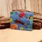 Preview: Geldbeutel mini - Stoff - 1 Fach blau Motiv Insekten - Biene - geldbeutel mini kinder stoff 1fach druckknopf blau insekten bunt