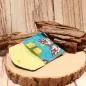 Preview: Geldbeutel mini - Stoff - 1 Fach blau Motiv Schmetterlinge - geldbeutel mini kinder stoff 1fach druckknopf blau schmetterling bunt