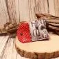 Preview: Geldbeutel mini - Stoff - 1 Fach grau Auto Motiv - geldbeutel mini kinder stoff 1fach druckknopf grau auto taxi ballon