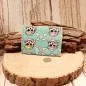 Preview: Geldbeutel mini - Stoff - 1 Fach blau Motiv Totenkopf/Knochen - geldbeutel mini kinder stoff 1fach druckknopf hellblau totenkopf knochen