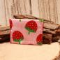 Preview: Geldbeutel mini - Stoff - 1 Fach rosa mit Erdbeer Motiv