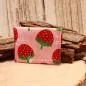 Preview: Geldbeutel mini - Stoff - 1 Fach rosa mit Erdbeer Motiv - geldbeutel mini kinder stoff 1fach druckknopf rosa erdbeer