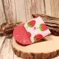 Preview: Geldbeutel mini - Stoff - 1 Fach rosa mit Erdbeer Motiv - geldbeutel mini kinder stoff 1fach druckknopf rosa erdbeer