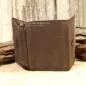 Preview: Geldbeutel mini Leder 3 Fächer braun - geldbeutel mini leder braun baum motiv knopfverschluss