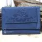 Preview: Geldbeutel mini aus blauem Leder