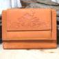 Preview: Geldbeutel mini aus orange farbigem Leder