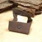 Preview: Geldbeutel mini Leder 1 Fach braun - geldbeutel mini leder knopfverschluss braun kleingeldbeutel
